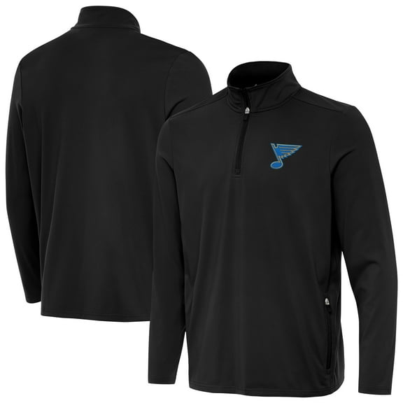 Men's Antigua Black St. Louis Blues Perilous Quarter-Zip Sweatshirt