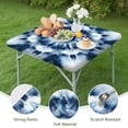 thumbnail image 4 of Blue Tie Dye Mandala Pattern Square Fitted Tablecloth with Elastic Edge,Square Table Cover,Washable Elastic Table Cover for Home Kitchen Party Decor 34"x34", 4 of 6