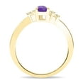 thumbnail image 3 of SZUL Women's Pear Shaped Amethyst and Diamond Wave Ring in 10K Yellow Gold, 3 of 5