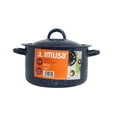 Imusa 4Qt Enamel Blue Stock Pot with Matching Lid