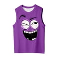 thumbnail image 4 of KHONTS Kids Tank Tops Boys Funny Face Expression Tanks Shirts Novelty Summer Beach Sleeveless Athletic Undershirts,Size 3-14 Years Purple 100, 4 of 4
