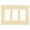 Ivory, variant on Lutron CW-3-SS Claro Three Gang Designer Wall Plate - Stainless Steel