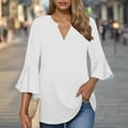 thumbnail image 3 of ZyeKqe 3/4 Length Sleeve Womens Tops V Neck Business Casual Top Loose Fitted Office Work Blouses Tunic Top, 3 of 7