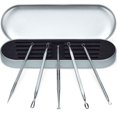 thumbnail image 1 of Ultimate Blackhead Removal Skincare Tools Set Vidal loops Uno cuchara 5 en 1 estuche de almacenamiento de metal, 1 of 5
