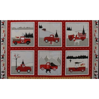 EQWLJWE Clearance Sale !! Christmas Panel Quilt,36'' x 44Snowman Gifts  Snow Pumpkin Polyester Fabric Panel Fabric Red Truck Collage Panel Home  Decorative (Multicolor) 