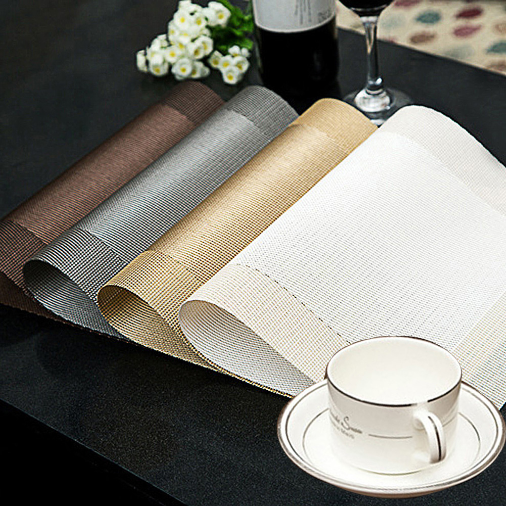Rectangle PVC Heat Resistant Non Slip Placemat Table Mat Cup Plate Pad