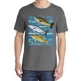 thumbnail image 2 of Wild Bobby, Largemouth Striped Smallmouth Big Bass, Fish, Garment-Dyed Washed Look Short Sleeve Tees, Charcoal, 2XL, 2 of 3
