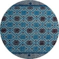 thumbnail image 1 of Ahgly Company Indoor Round Abstract Koi Blue Abstract Area Rugs, 5' Round, 1 of 6