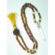 Mogul Meditation Rudraksha Beads Healing Mala Pendant Yoga Necklace