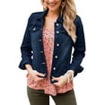 thumbnail image 3 of luvamia Women Trucker Denim Jacket Vintage Button Jean Coat, Size S-2XL, 3 of 7