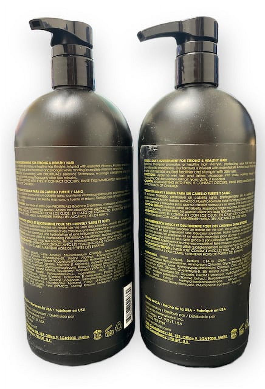 Prorituals Balance Grow & Restore Shampoo and Conditioner DUO- Anti Frizz for Dry and Curly Hair, Natural Shampoo and Conditioner Perfect for Men and Women, 32 Fl Oz each + Pin Comb