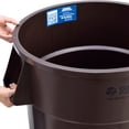 thumbnail image 6 of Global Industrial Plastic Trash Can 32 Gallon Brown, 6 of 7