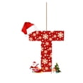 thumbnail image 6 of Dmlowu 26 Letter Christmas Ornaments with Santa Hat - Merry Christmas Tree Ornaments for Xmas Tree, Hanging Christmas Decorations for Holiday Party Decor, DIY Holiday Name Pendant, 6 of 6