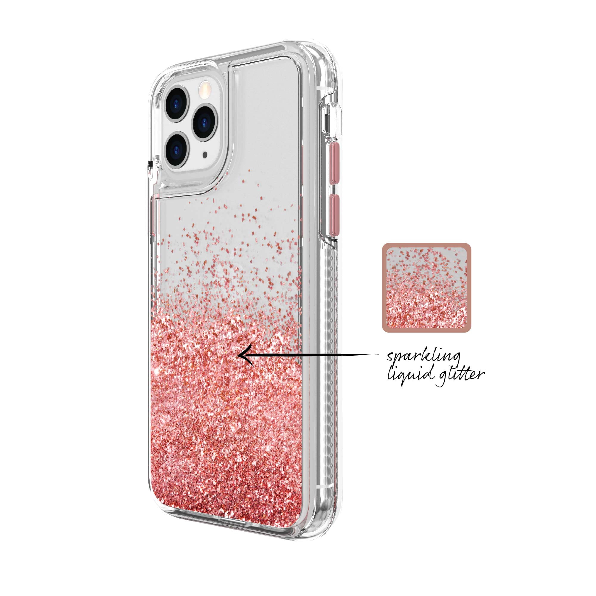 Rose Gold Liquid Glitter Phone Case for iPhone 11 Pro Max