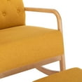 thumbnail image 6 of Rocking Chair With Ottoman, Mid-Century Upholstered Fabric Rocking Armchair, Rocking Chair Nursery with High Backrest and Thick Padded Cushion, Accent Glider Rocker Chair for Living Room, Yellow, 6 of 7