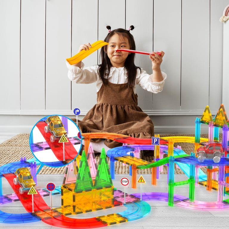 PicassoTiles Magnetic Race Track Expansion Set, 6 Pieces photo 7