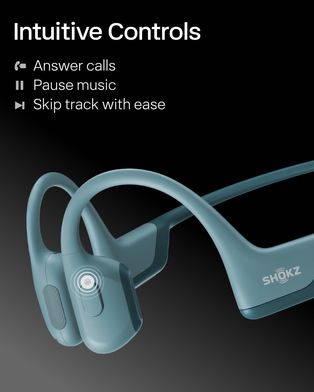 Restored Shokz OpenRun Pro Bone Conduction Waterproof Bluetooth Headphones for Sports(Formerly Aeropex), Blue (Refurbished)