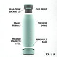 thumbnail image 3 of Zulu Ace Botella De Agua De Acero Inoxidable Con Aislamiento Al Vacío De 18 Oz Con Boquilla Para Chupete, Tapa Con Cierre A Prueba De Fugas Y Base Extraíble Para Mochila Escolar, Deportes, Gimnasio, V, 3 of 5