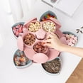thumbnail image 4 of Caja de Almacenamiento Giratoria de Doble Capa, de Plástico Apto para Uso Alimentario, con Compartimento para Dulces y Frutos Secos, Organizador de Escritorio Multifuncional, Ideal para Boda, 4 of 5