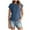 Blue, variant on Women's Summer Short Sleeved T Shirt Solid Color Covered Sleeve Top