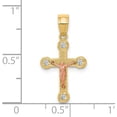 thumbnail image 3 of Avariah Diamonds Solid 10k Two-tone Yellow and Rose Gold CZ Crucifix Pendant - 22mm, 3 of 5
