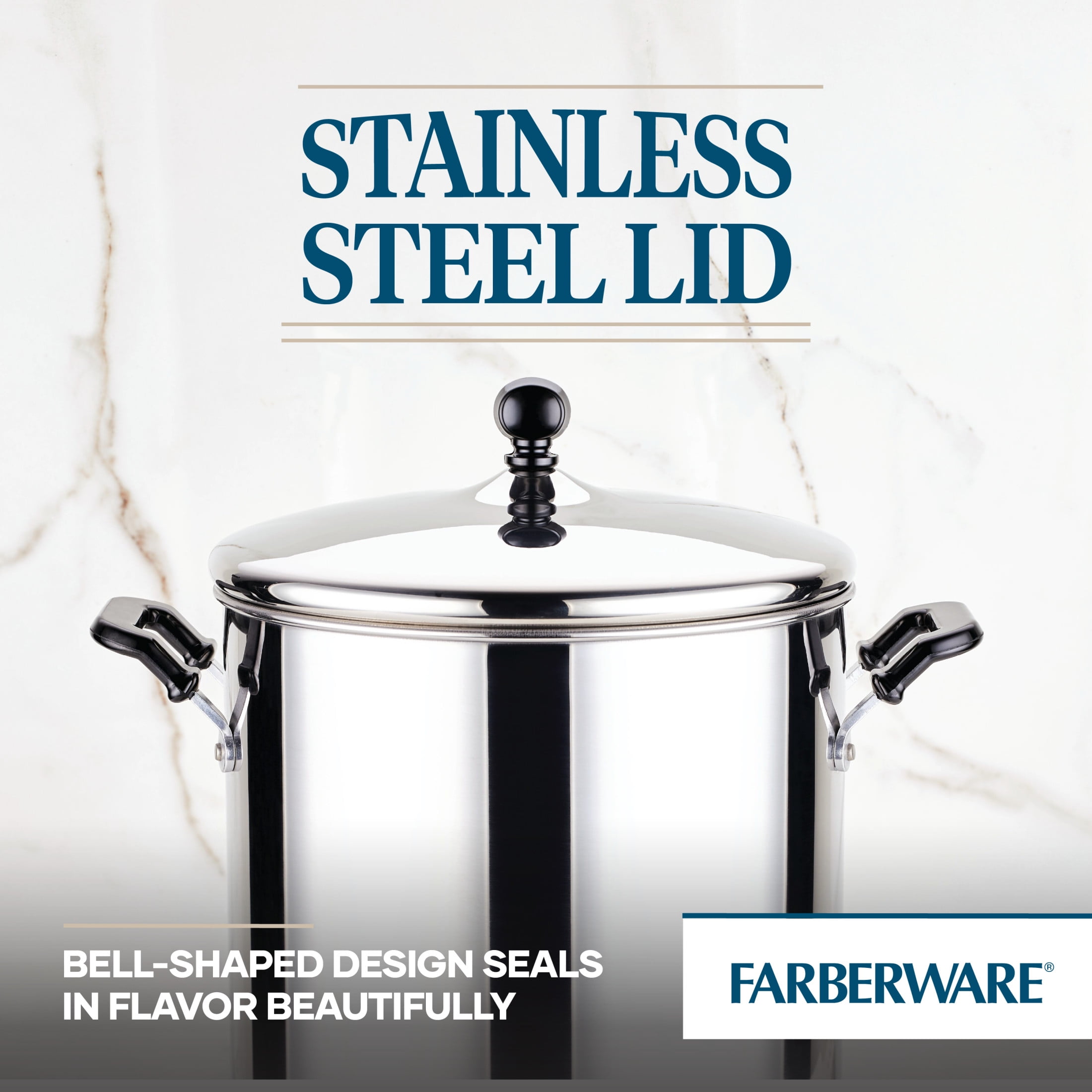 Farberware Classic Series 11 Quart Stainless Steel Stockpot with Lid, Induction Compatible, Metal Utensil and Dishwasher Safe, Stainless Steel