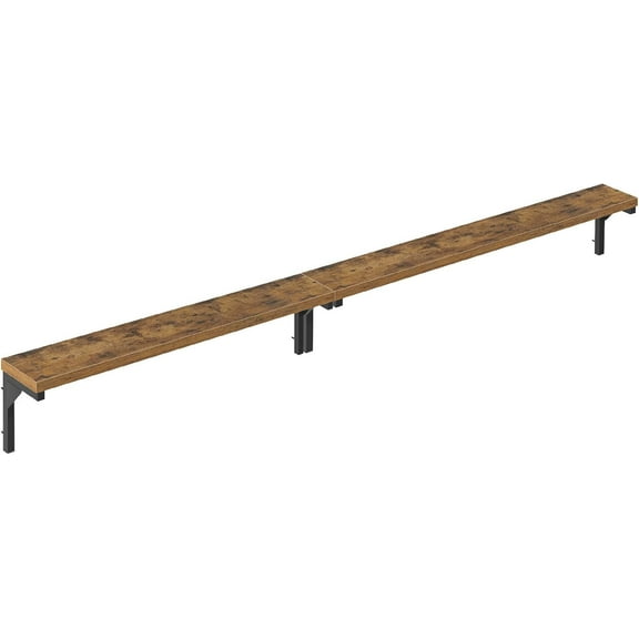 78.7" Narrow Long Console Table, Sofa Table Behind Couch Wall Mounted, Floating Entryway Table Shelves for Living Room, Entryway, Hallway Rustic Brown and Black