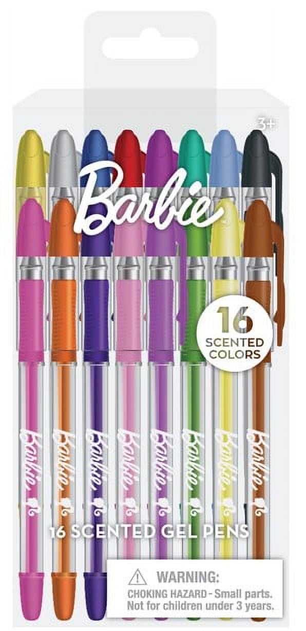 (2 pack) Barbie Multi-Color Scented Gel Pens, 16 Count
