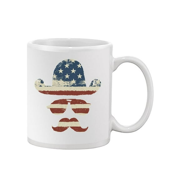Hipster American Flag Design. Mug -Image by Shutterstock,