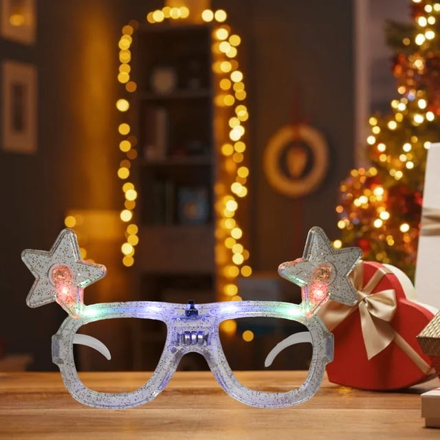 Christmas Luminous LED Glasses Adult Children Party Quirky Accessories Photo Props Frames Suitable For Festive Birthday Christmas Party Supplies Role Playing
