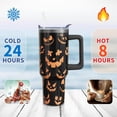 thumbnail image 4 of Halloween Pumpkin Face 40 Oz Tumbler With Handle and Straw, Stainless Steel Insulated Cup Water Bottle, Holiday Gifts for Women Men (1PC), 4 of 6