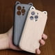 thumbnail image 2 of Bonita funda de silicona con orejas de gato para iPhone 14, 13, 12, 11 Pro Max, anticaída, imitación de grano de madera, estilo Anime zhangmengya LED, 2 of 2