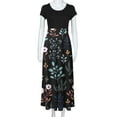 thumbnail image 3 of SMihono Robe Maxi Bohème d'Été pour Femmes Grande Taille Robe d'Été Colorée à Imprimé Floral pour Femmes Robes à Manches Courtes Robe Maxi Décontractée de Plage Robe Évasée de Plage, 3 of 5