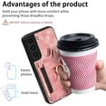 thumbnail image 6 of Phone Case for Samsung Galaxy S22 Plus S22+ 5G Wallet Cover with Screen Protector and Wrist Strap Lanyard RFID Credit Card Holder Ring Stand Cell Accessories S22+5G S22plus 22S + S 22 22+ Women Pink, 6 of 13