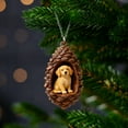 thumbnail image 2 of Sunxin Hangs 2D Acrylic Pinecone Animal Ornaments Set Christmas Tree Hanging Decor with Hamster Dog Cat Squirrel Festive Holiday for Animal Lovers, 1 Piece of 2D Acrylic Pendant, 2 of 7
