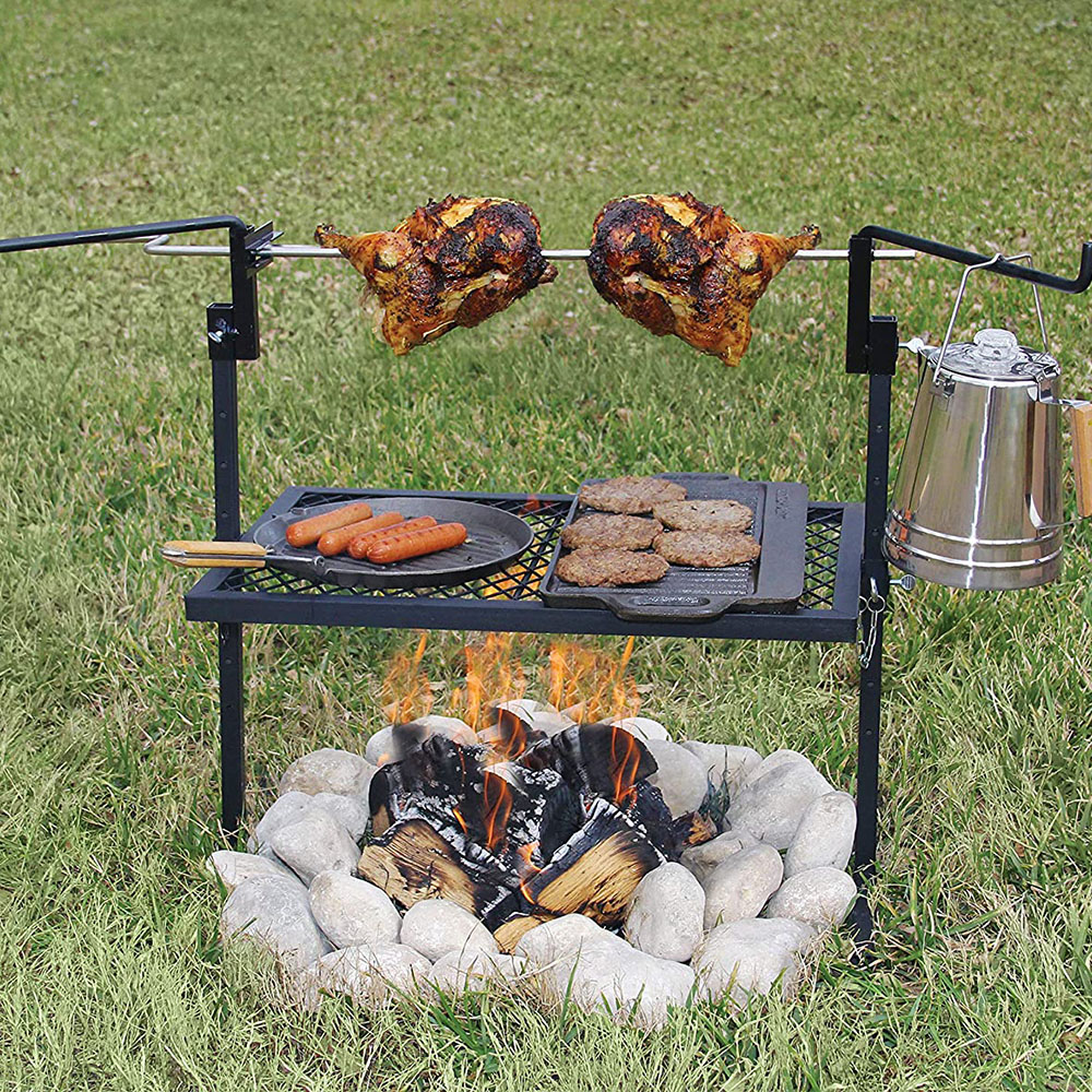 Texsport Stainless Steel Outdoor Campfire Rotisserie Grill Rack and Spit - image 2 of 5