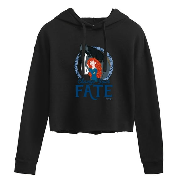 Disney Brave - Merida & Angus Change Your Fate - Juniors Cropped Pullover Hoodie