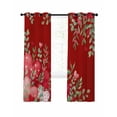 thumbnail image 7 of Love Heart Valentines Day Blackout Curtains for Bedroom, Botanical Eucalyptus Red Thermal Insulated Kitchen Drapes with Grommets, Light Blocking Window Treatment, 2 Panels 42" x 84", 7 of 7