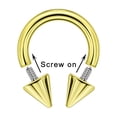 thumbnail image 3 of FANSING 16g 6mm Gold Surgical Steel Horseshoe Septum Rings 16 Guage Internally Threaded Circular Barbell with Removable Spike Ends, 3 of 3