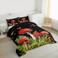 thumbnail image 3 of jejeloiu Cute Mushroom Queen Comforter Set,Country Botanical Leaf Bedding Sets,Kawaii Purple Butterflies Bedding Comforter Set For Girls Boy,Breathable Home Decor Reversible,3 Pieces, 3 of 8