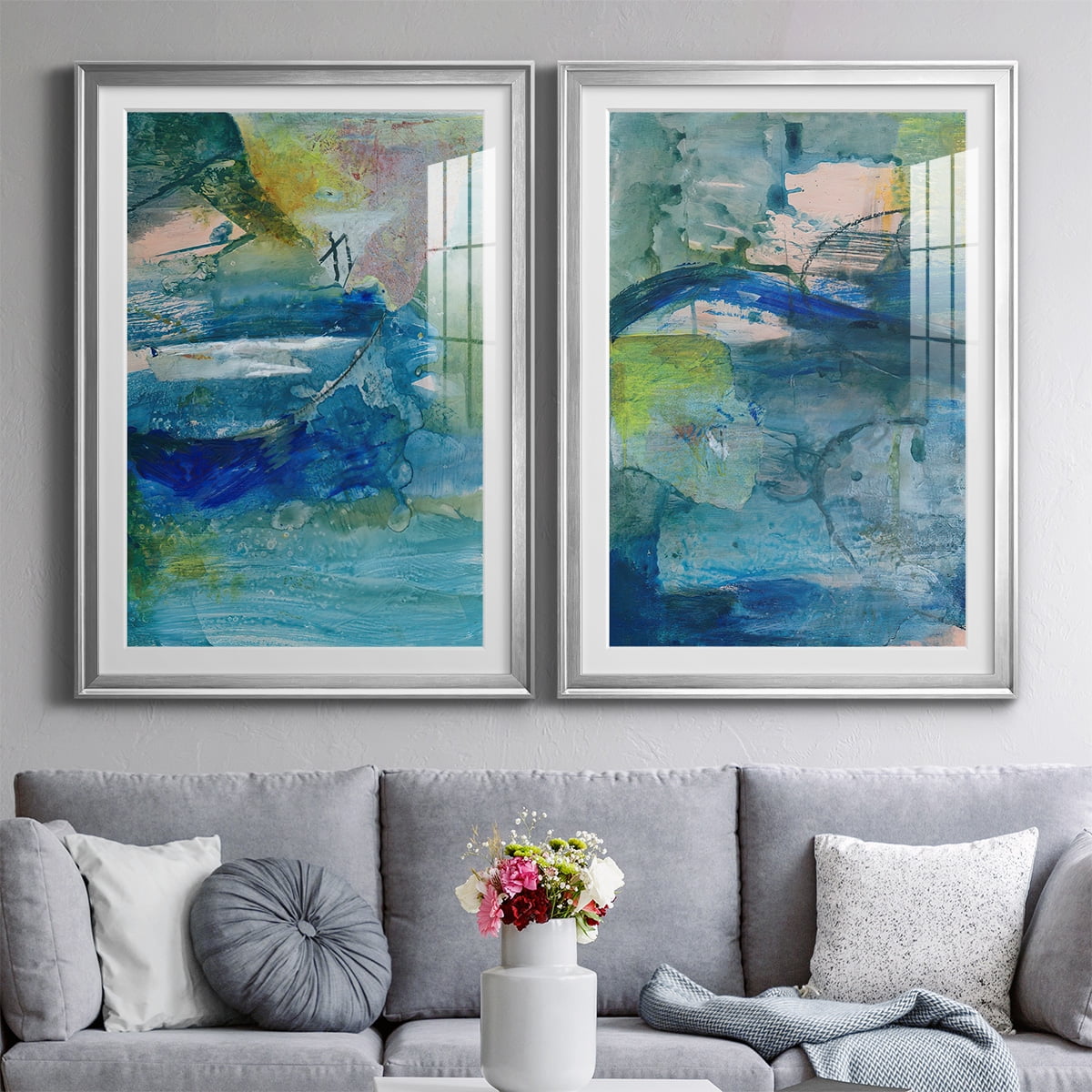 Wexford Home Spring Winds VII Premium Framed Print, 26.5" x 36.5" - Ready to Hang, Silver (Set of 2)