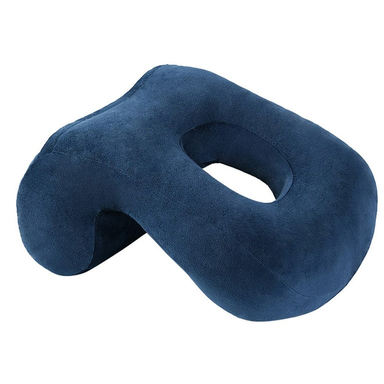 Portable Travel Noon Nap Neck Pillow Office Home Desk Soft Cushion with  Hole, Memory Foam Travel Pillow for Airplanes, Car, Camping, Office,  School