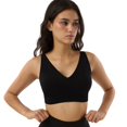 thumbnail image 3 of Seamless V-Neck Bra with Back Closure 9178,Black,One Size, 3 of 7