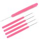 thumbnail image 3 of Extensión de cabello de plástico, gancho de ganchillo, herramientas para el cabello, gancho para tirar, aguja para trenzar el cabello, color rojo rosa, 3 of 8