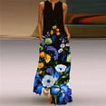 thumbnail image 3 of 3D Circle Bright Printed Maxi 3D Dresses Women New Summer Ladies Sleeveless V-neck Print Retro Dress Women's Clothing Robe, 3 of 6
