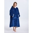 thumbnail image 7 of ABOYIART Unisex Wearable Hoodie Blanket, Oversized Ultra Soft Flannel, Large Pockets, Warm Winter Christmas Gift, Cozy Loungewear (Blue, Long Available), 7 of 7