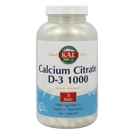 UPC 021245747642 product image for Kal - Calcium Citrate D3 1000 mg. - 180 Tablets | upcitemdb.com