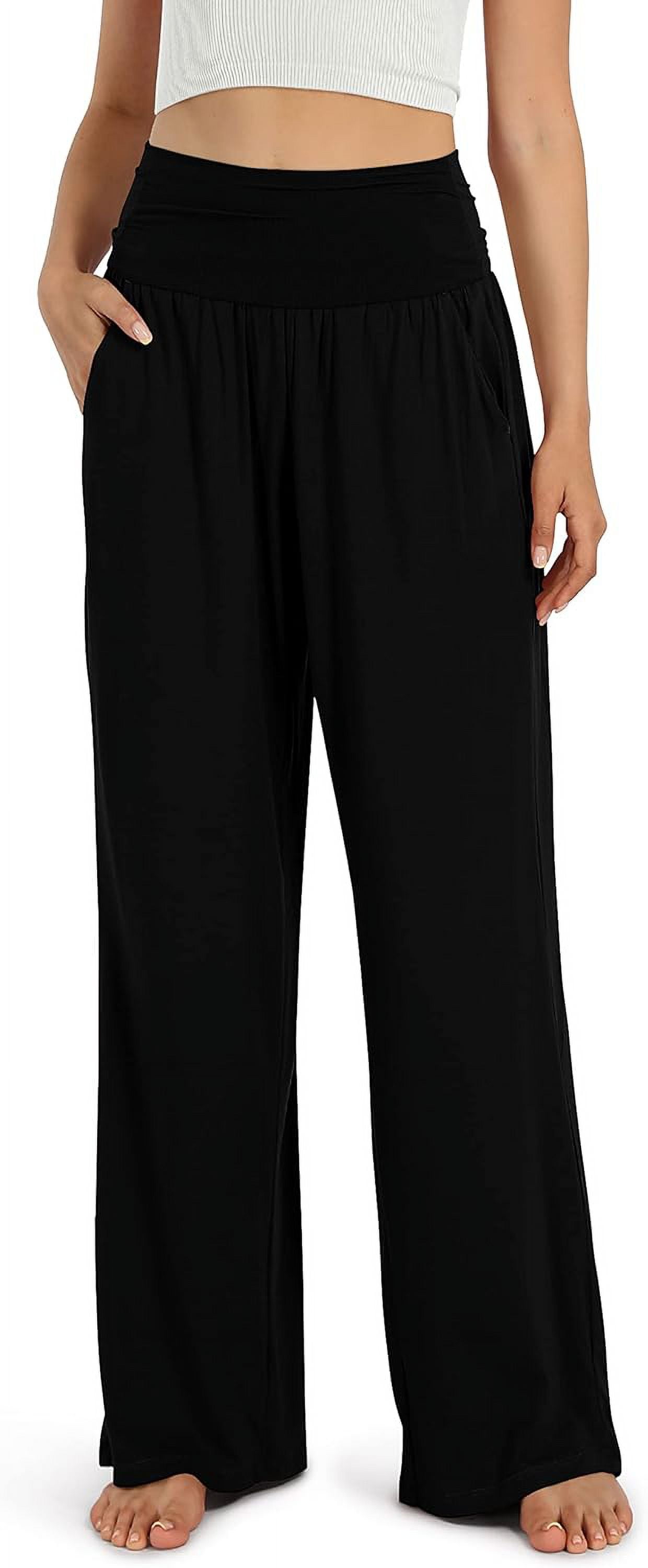 Women's Wide Leg Palazzo Lounge Pants with Pockets Light Weight Loose Comfy Casual Pajama Pants