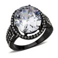 thumbnail image 1 of IP Black Stainless Steel Ring with AAA Grade CZ, Clear - Size 8, 1 of 1