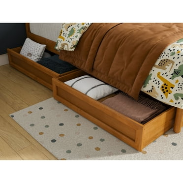 AFI, Mid-Century Modern Under Bed Storage Drawers, Twin/Full, Light Toffee